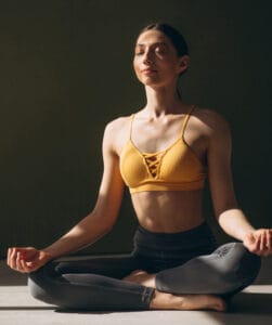 State-of-the-art fitness center with yoga room at Prosper Prospect Heights